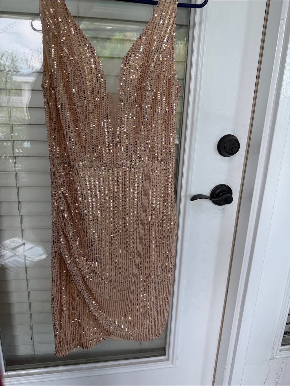 Grace Karin Rose Gold Sequin Midi Dress